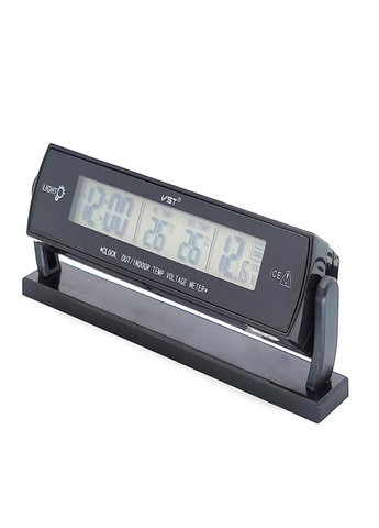 Автомобильные часы 7013 B с термометром и вольтметром VST (282927862)