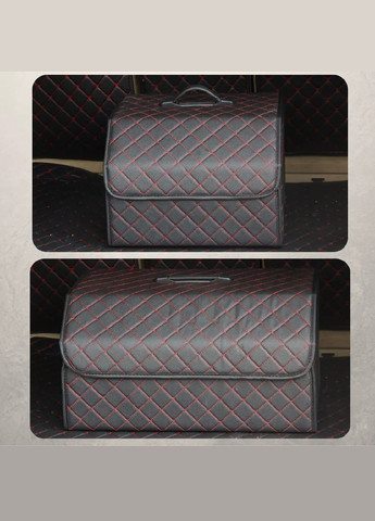 Комплект набор органайзеров в багажник автомобиля средний большой размер (476933-Prob) Черный с красной строчкой Unbranded (292706507)