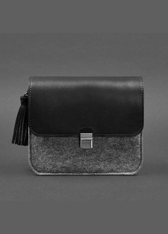 Фетрова сумка жіноча через плече бохо Лілу зі шкіряними чорними вставками BlankNote (302007968)