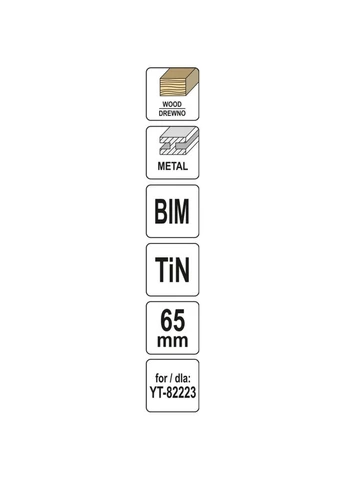 Пильное полотно титановое для реноватора, ширина лезвия 65 мм, 90/40 мм, BIM-Tin (YT-34703) YATO (399509665)