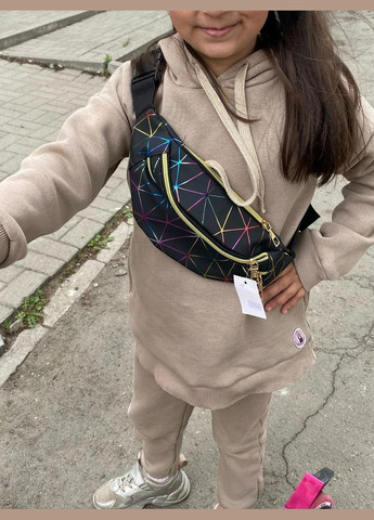 Женская бананка 00250 поясная сумка черная No Brand (290686496)