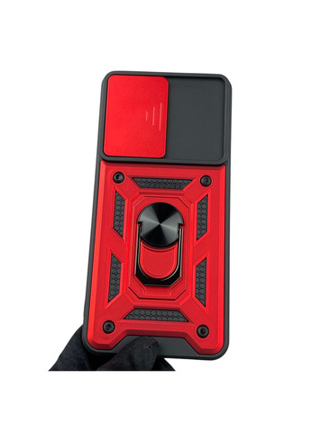 Чехол для Galaxy M12 (SM-M127) бронированный с кольцом со шторкой на самсунг м12 красный rg1 Samsung (366235999)