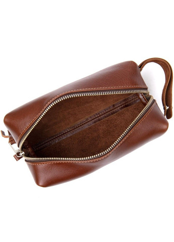 Шкіряний чоловічий несесер 11416 невеликий 18х10х8 см коричневий Grande Pelle (333662588)