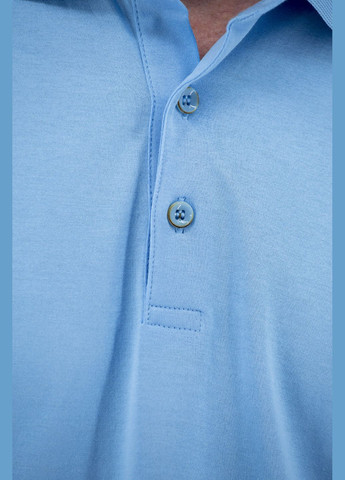 Блакитна чоловіча літня поло-футболка casual з ґудзиками, однотонна (, ), 43542 Buke
