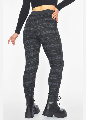 Лосини жіночі напівбатальні на флісі чорного кольору з малюнком Let's Shop (304609742)