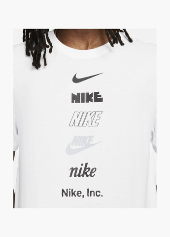 Біла футболка чоловіча stack logo t-shirt white dz2875-100 Nike