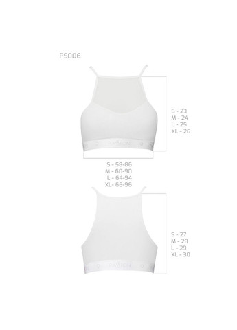 Белый спортивный топ с прозрачной вставкой ps006 top, white - cherrylove Passion