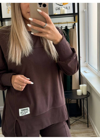 Жіночий костюм оверсайз з лосинами та світшотом на флісі MonCher (360953311)