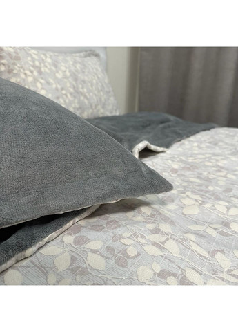 Эксклюзив: постельное белье евро (Сатин/Велюр). Роскошный комплект серого из серого цвета 200*230 см. No Brand (370710010)