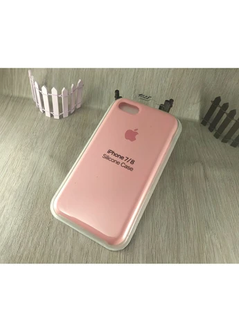 Чехол для iPhone 7 розовый PINK (12 цвет), чехол противоударный айфон 7 с микрофиброй Silicone Case (396508417)