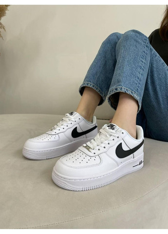 КРОССОВКИ ЖЕНСКИЕ NIKE AIR FORCE 1 WHITE BLACK 4 НАЙК АИР ФОРС 1 ПРЕМИУМ No Brand чёрные демисезоны (367172700)