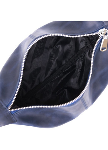 Косметичка из натуральной кожи с молнией и карабинами синяя (sku_16401) No Brand (330012721)