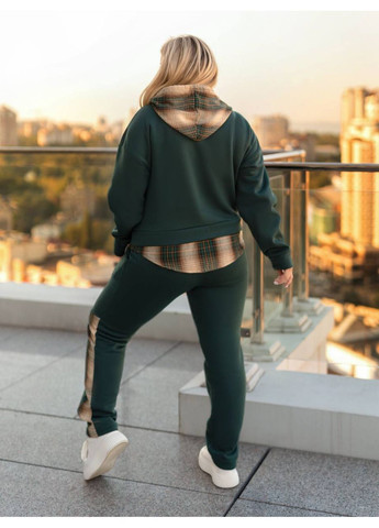 Костюм теплий трьохнитка зі вставками морочкової тканини,кофта та штани Україна (363866770)