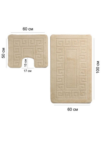 Набор коврики для ванной и туалета Ethnic Beige 60х100 и 60х50 см бежевый Confetti (338842571)