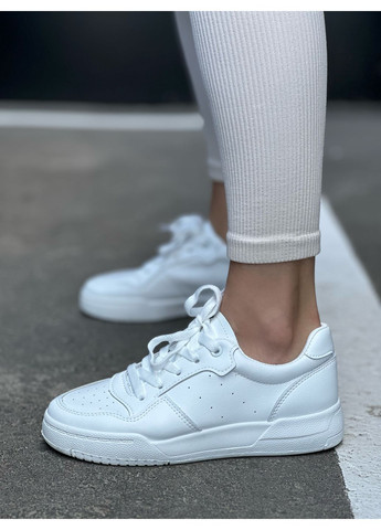 Белые женские кроссовки белого цвета повседневные кеды из эко-кожи No Brand
