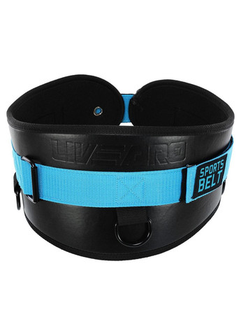 Пояс атлетичний текстильний спинка 18см LiveUp LP8094 (поліестер, PU, чорний-синій) SP-Sport (361436484)