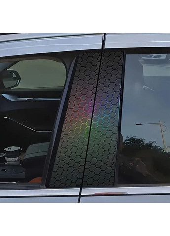 Наклейки на стійки дверей авто 3D TUNING STUDIO Соти голограма 500х220х0.15мм=2штуки No Brand (362498442)