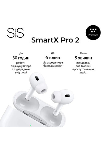 Бездротові Bluetooth-навушники SmartX Pro 2 Premium вакуумні, білі No Brand (322126231)