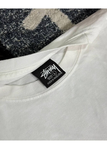 Біла футболка чорна, біла з красивим переднім принтом в стилі stussy No Brand