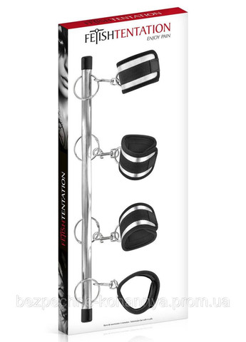 Фиксатор для рук и ног Submission bar with 4 cuffs Fetish Tentation (371388849)