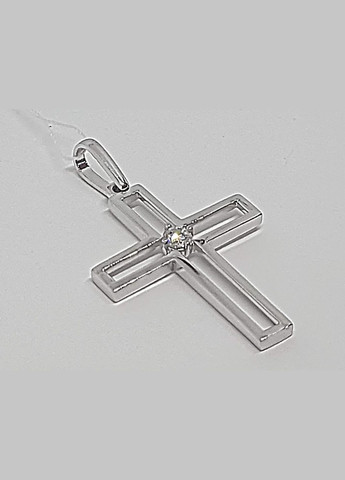 Серебряный крест с фианитом. 36045Р Лазурит (292735744)