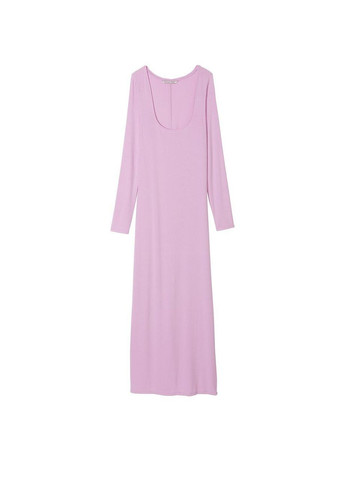 Нічна сорочка Ribbed Modal Long-Sleeve фіолетова Victoria's Secret (302538383)