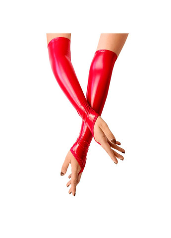 Червоний демісезонний вінілові міттинки - ora довгі, размер l, колір червоний - cherrylove Art of Sex
