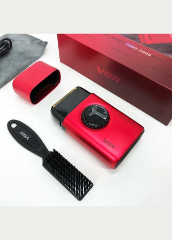 Електробритва V-377 RED шейвер, Електрична акумуляторна бритва для гоління, шейвер чоловічий VGR (364666100)