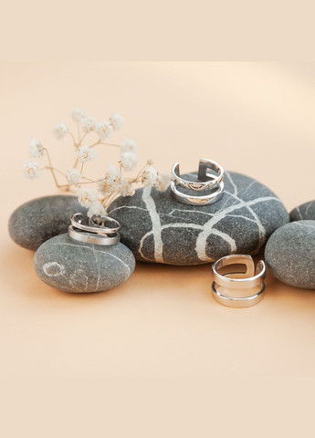 Серебряное кольцо фаланговое две Параллели без камней Каштан (342335469)