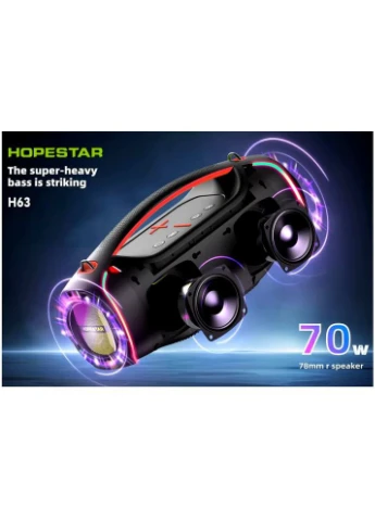 Портативна Bluetooth-колонка H63 Чорний Bluetooth 3.5 мм карта пам'яті Hopestar (370163216)