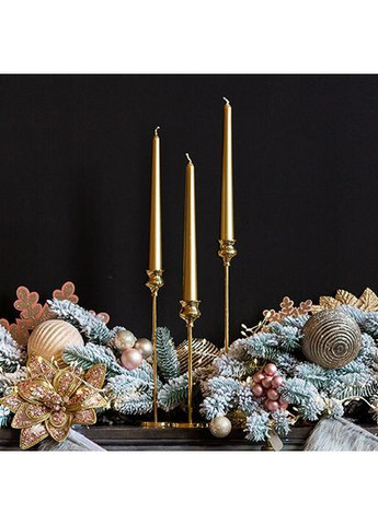 Набір свічок столових золото 6 шт, 25х2.5см Home Decor (366870998)