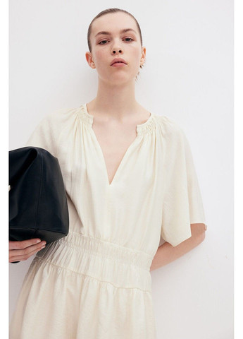 Молочна ділова жіноча сукня з короткими рукавами н&м (58169) xs молочна H&M