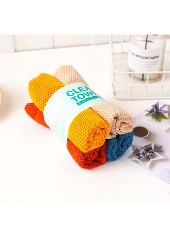 Набор кухонных салфеток 4 шт. (микрофибра), 30х30 см. Homedec однотонный комбинированный