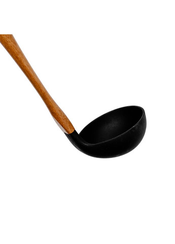 Ополоник силіконовий кухонний 27 (см) кухонний ополоник з силікону з дерев'яною ручкою для супу, бульйону HP-8-58 Ding Lanfang (370974415)