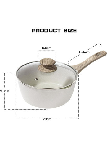 Сотейник - ковш з антипригарним покриттям 2л RB-774 ковш з нержавіючої сталі Rainberg (362669770)