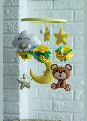 Дитячий музичний мобіль на ліжечко для немовлят WooolyWool «Ведмежатко» з 35 мелодіями No Brand (342757901)