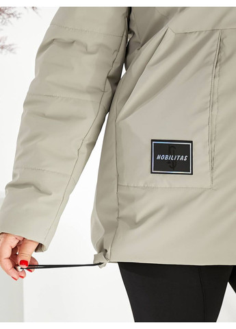 Бежева зимня зимова куртка з капюшоном Україна