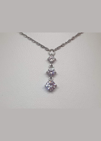 Срібне кольє "Луна" з фіанітами. 8073Р-CZ ЕХО 40 AGNI (322578656)