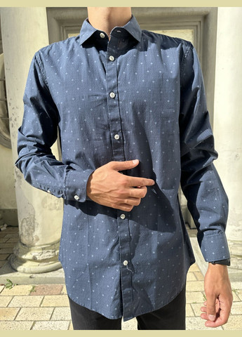 Синяя классическая, повседневный рубашка Y-TWO