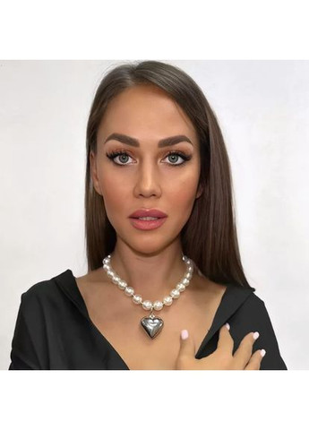 Чокер + кулон серце Перлини (імітація) No Brand (362376703)