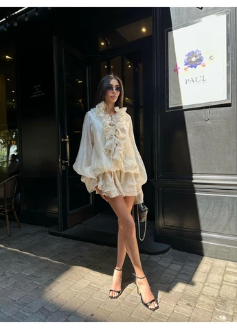 Бежева повітряна сукня з шифону (15d) Classyme