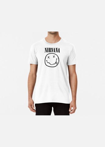 Біла чоловіча футболка з принтом nirvana Stedman
