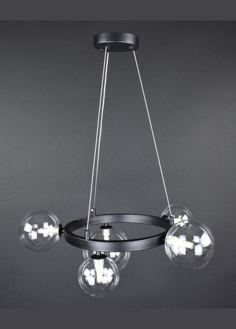 Люстра підвісна на 5 лампочок 27996 Чорний 40-150х52х52 см. Sunnysky (364497274)