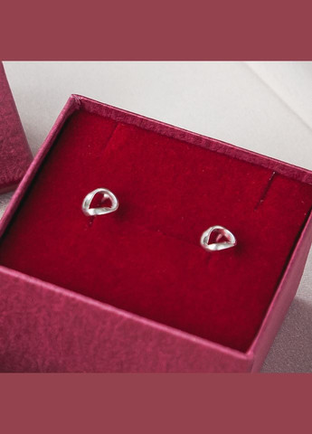 Срібні сережки пусети перекручений овал без каменів Каштан (342335429)