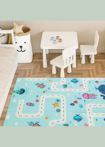 Дитячий складаний розвиваючий термокилимок 120х180х0,8см "Підводна дорога | Зростомір" (268) SW00001314 Mat4baby (300372604)