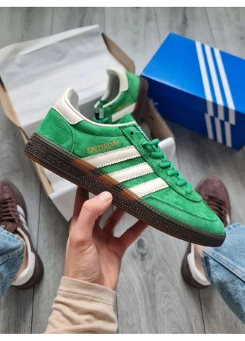 Белые летние кроссовки adidas handball spezial preloved green/white адидас специал No Brand