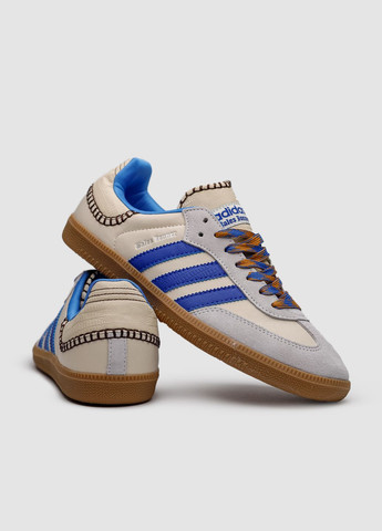 Комбіновані Літні кросівки чоловічі adidas No Brand Wales Bonner x Samba Wonder Clay Royal Blue