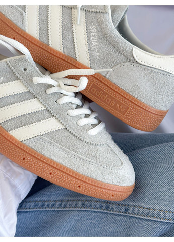 Сірі Осінні кросівки чоловічі і жіночі adidas spezial grey white gum | адідас спешел сірі No Brand