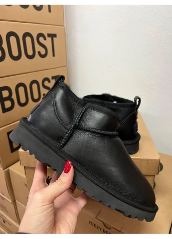 Уггі UGG Ultra Mini Black (Шкіра) No Brand (364860218)