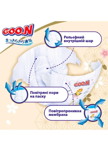 Підгузки Goo.N Premium Soft для дітей (розмір 4(L), 9-14 кг, 52 шт.) (Термін доставки до 10-ти днів!) MIC (385849575)